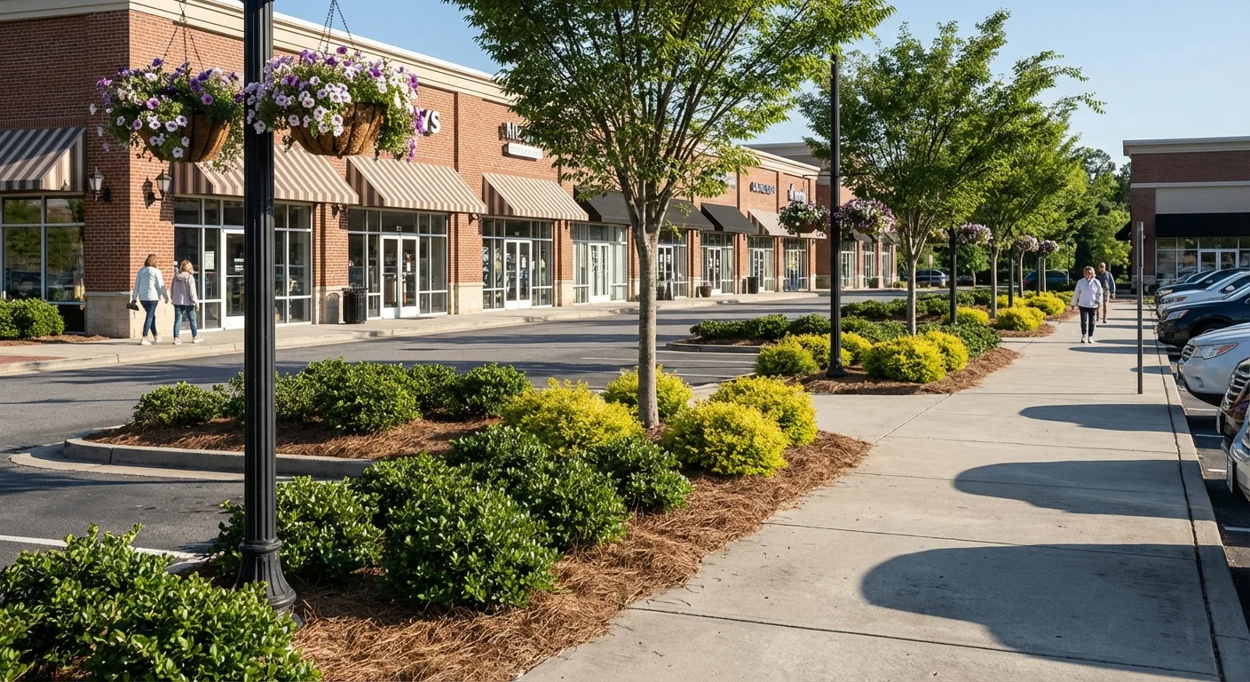 Retail center landscaping